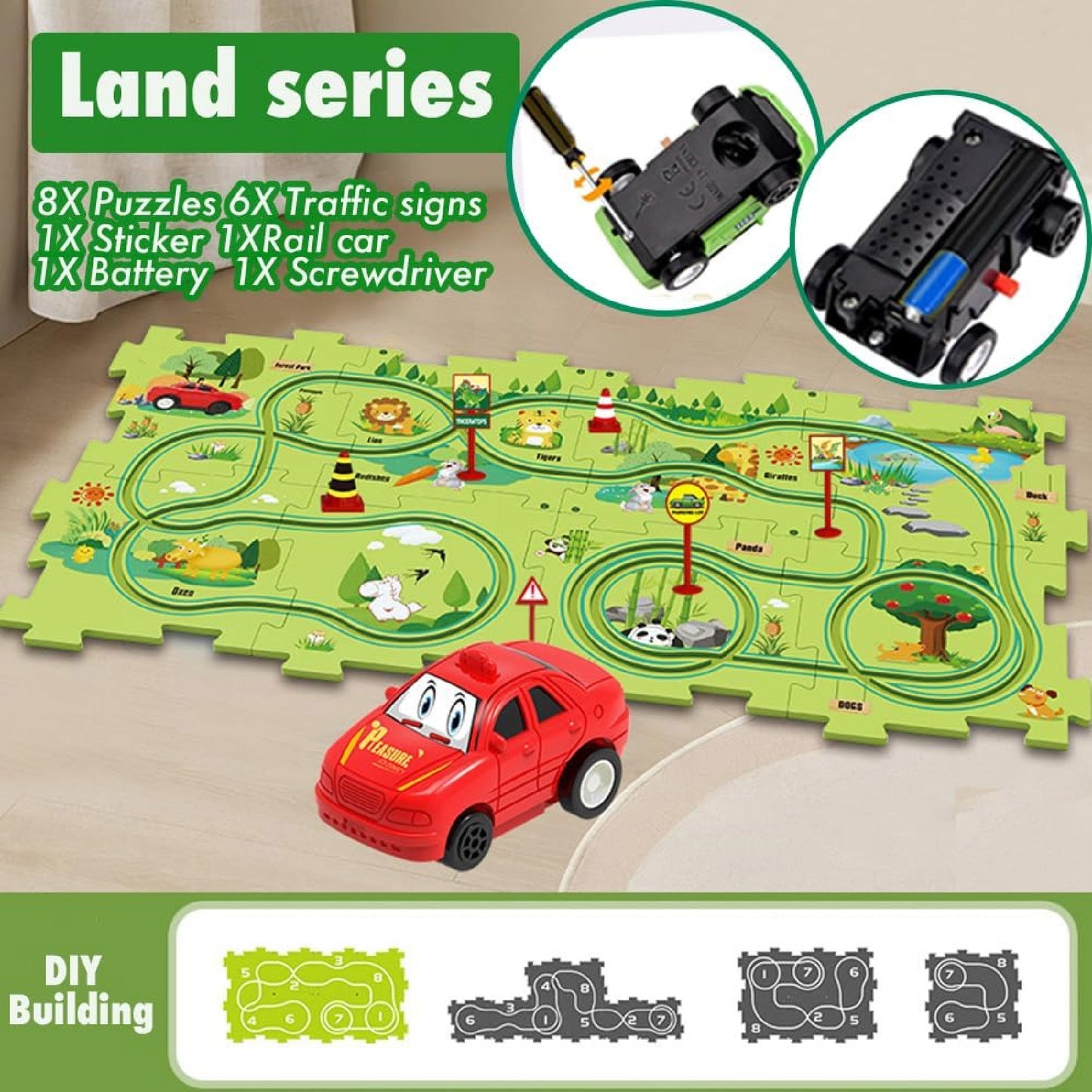 🧩 Pista de Rompecabezas con Carrito™