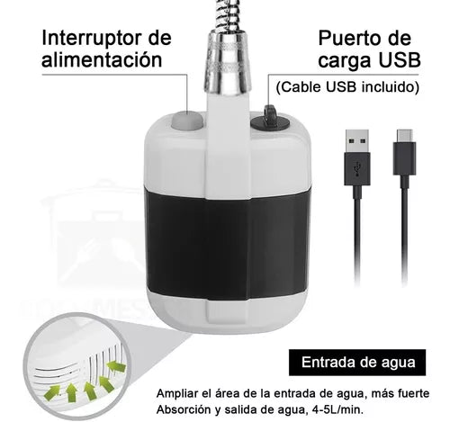 ✨ Ducha Portátil Recargable 💧🚿