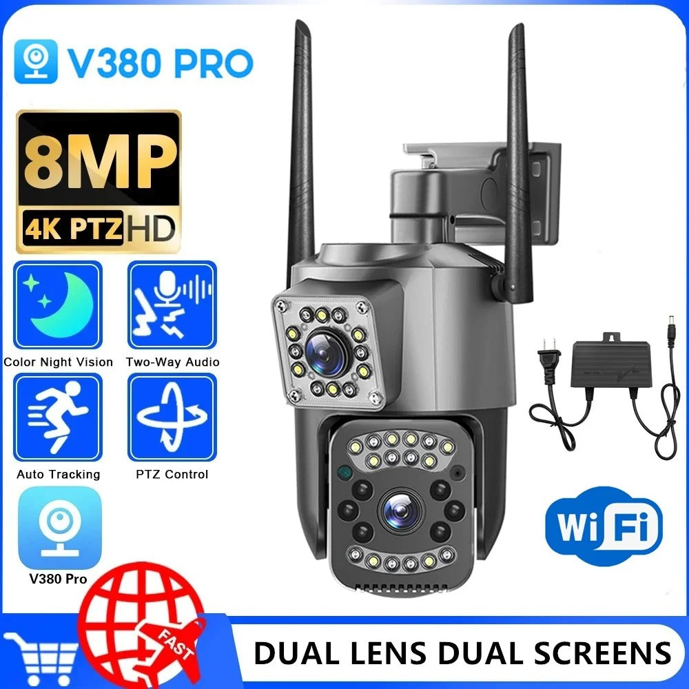 🔒 Cámara IP Exterior Doble Lente™ – Máxima Seguridad para tu Hogar 🔒