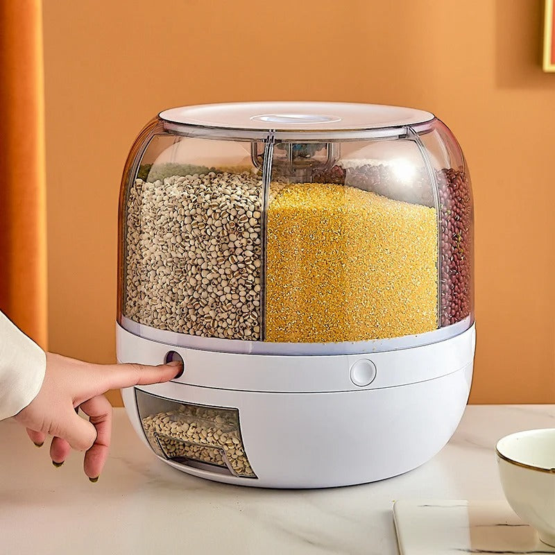 🍚 Dispensador de Granos y Arroz Giratorio™ – ¡Organiza tu cocina con estilo!