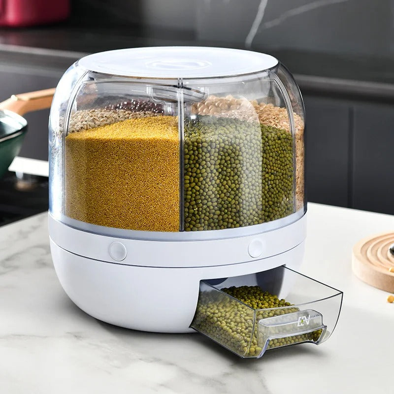 🍚 Dispensador de Granos y Arroz Giratorio™ – ¡Organiza tu cocina con estilo!